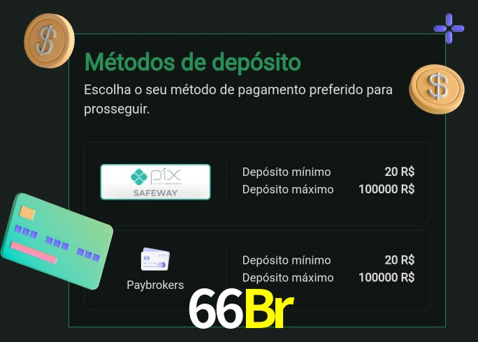 O cassino 66Br oferece uma grande variedade de métodos de pagamento